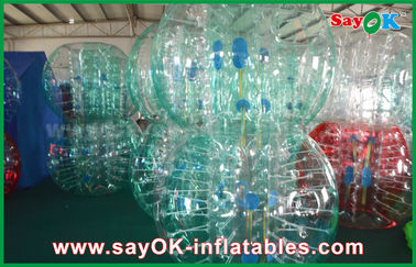 Les jeux gonflables de pelouse se dégagent/la boule humaine de bulle du football de bulle géant gonflable rouge/bleu de boule