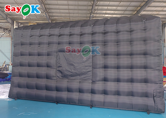 6x5x4mH Tente gonflable de club personnalisée noire grande fête portable LED éclairage gonflable Location de boîte de nuit