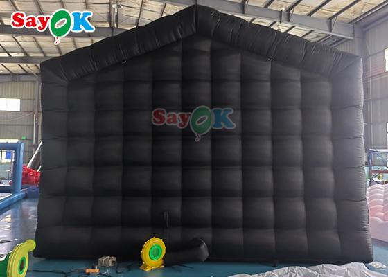 6x5x4mH Tente gonflable de club personnalisée noire grande fête portable LED éclairage gonflable Location de boîte de nuit