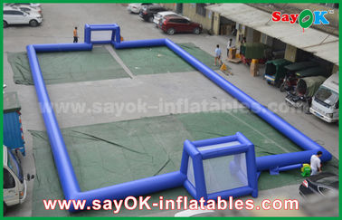 Terrain de football gonflable portatif de PVC du bleu gonflable 0,4 de partie de football/ventilateur standard de la CE terrain de football