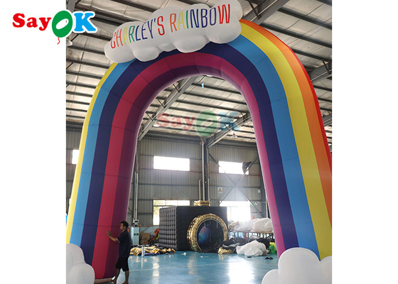Porte colorée d'explosion de publicité de voûte gonflable d'arc-en-ciel pour la décoration