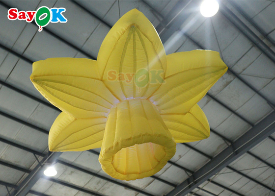 Décoration gonflable jaune d'éclairage de 1.0m accrochant des fleurs de rose avec la LED