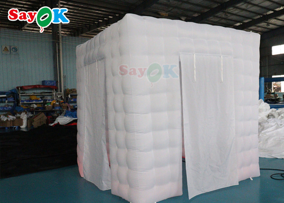Tente gonflable blanche géante de la cabine photo LED pour la publicité