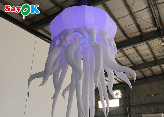 Les méduses gonflables de costume montent en ballon la marionnette avec la lumière de LED accrochant les ballons gonflables de poulpe de LED