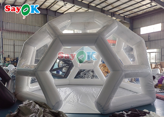 Tente de camping en forme de football transparente à bulles gonflables Tente à dôme de football