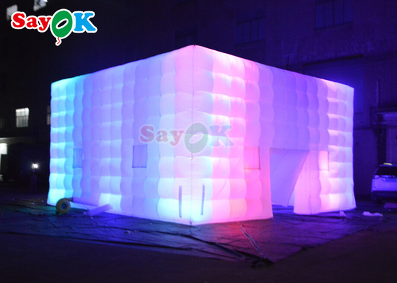 Cabine gonflable adaptée aux besoins du client de photo de mariage de boîte de nuit de tente de cube en air avec la lumière colorée de LED