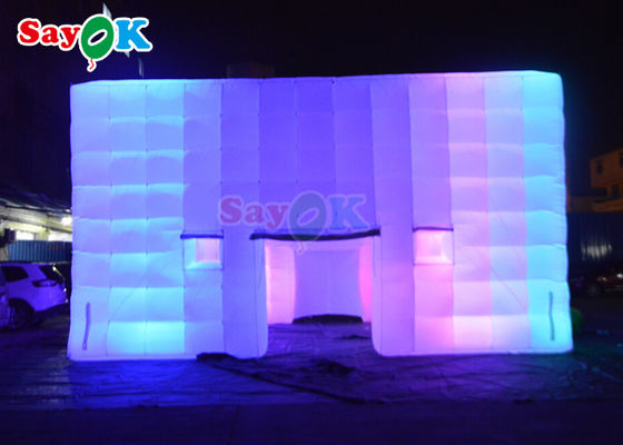 Tente gonflable de cube d'air personnalisée Photo Booth de mariage avec lumière LED colorée Tente gonflable d'air