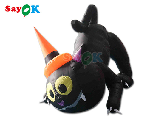 Modèle d'animal de dessin animé d'Halloween Petit chat noir gonflable Décoration de jardin d'Halloween