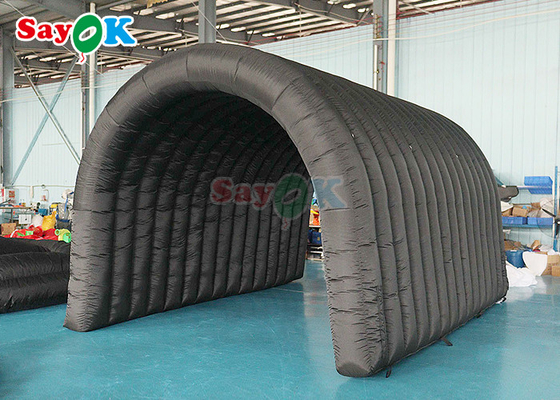 Tente de tunnel sportif gonflable noir pour les matchs de football Événements en plein air Tente d'entrée