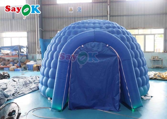 Tente de dôme igloo gonflable en bâtonnet de 4 m avec souffleur de lumière LED