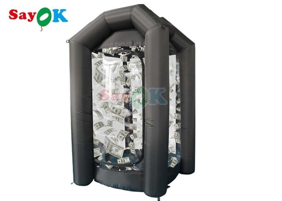 0.44mm PVC Cube de trésorerie gonflable Box noir Cube de trésorerie rapide machine gonflée de l'argent attraper pour les événements promotionnels