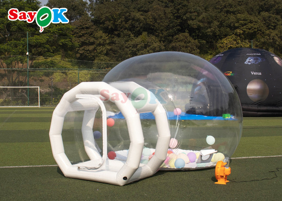 Tente à bulles transparente gonflable à tunnel unique Tente à bulles à dôme cabane de camping avec souffleur