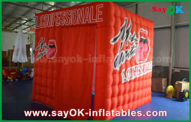 Tente de allumage gonflable de cabine de photo de partie de tente de décoration rouge faite sur commande gonflable d'événement pour la location