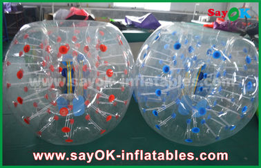 Grands jeux gonflables rouges de jeux gonflables du football/bleus transparents de sports bouillonnent le football 1.5m pour le camping