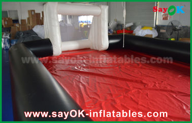qualité marchande gonflable faite sur commande Inflatables blanche de PVC de 0.55mm/de noir terrain de football