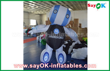 Robot gonflable géant personnalisé 2mH Robot de tissu d'Oxford personnalisé Produits gonflables bleus pour la publicité