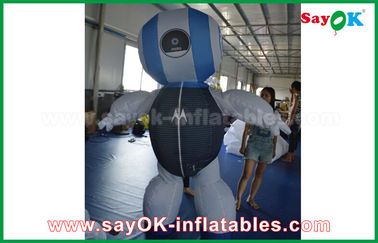 Robot gonflable géant personnalisé 2mH Robot de tissu d'Oxford personnalisé Produits gonflables bleus pour la publicité
