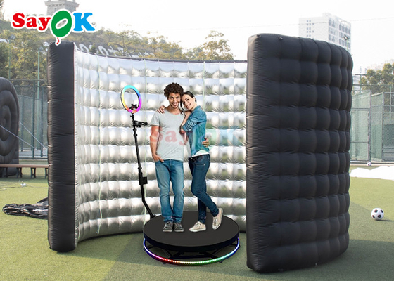 Photo booth 360 gonflable automatique fond de décor de fête de mariage avec lumière LED