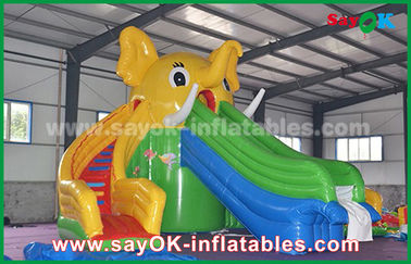 Grands toboggans gonflables géants gonflables taureau / éléphant dessin animé bouncer toboggans pour adultes et enfants