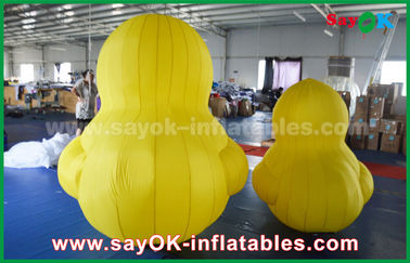 Beau grand canard gonflable jaune de bande dessinée de promotion avec la copie adaptée aux besoins du client de logo