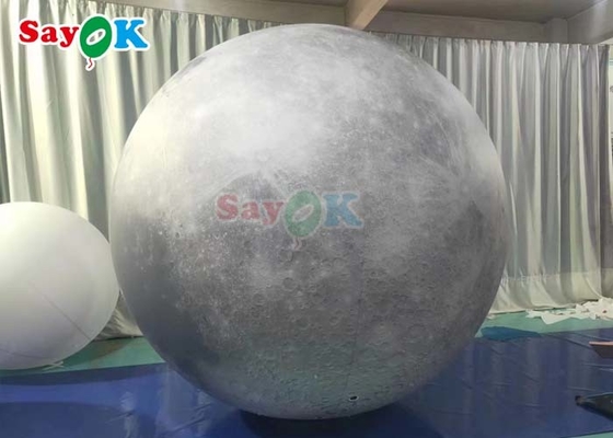 6.6ft Led Light Ballon lunaire gonflable Grande décoration de scène planétaire gonflable pour les événements