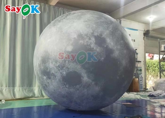 6.6ft Led Light Ballon lunaire gonflable Grande décoration de scène planétaire gonflable pour les événements