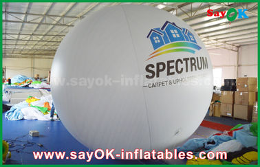 Ballon gonflable blanc d'hélium de PVC de diamètre du géant 2m pour la publicité extérieure