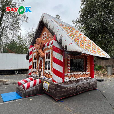 Design 3D gratuit 0,55 mm Tarpaulin en PVC Noël gonflable château rebondissant pain d'épice maison rebondissant avec souffleur
