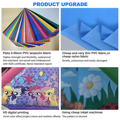 Design 3D gratuit 0,55 mm Tarpaulin en PVC Noël gonflable château rebondissant pain d'épice maison rebondissant avec souffleur