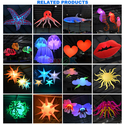 Design 3D gratuit commercial géant gonflable fleur riche gonflables fleurs pot avec lumière LED