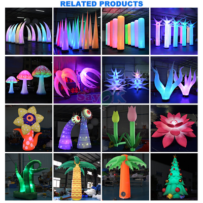 Design 3D gratuit commercial géant gonflable fleur riche gonflables fleurs pot avec lumière LED
