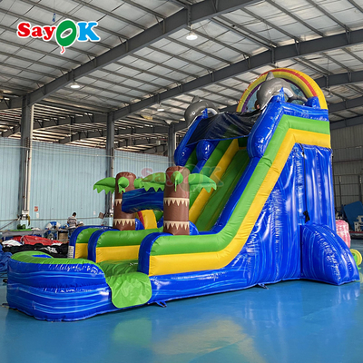 Gros de dessins animés trampoline gonflable toboggan géant gonflable trampoline gonflable pour adultes avec piscine