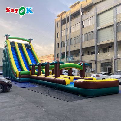 Commercial Grade gonflable à l'eau double glissière Palm Tree Water Slide gonflable pour les enfants et les adultes