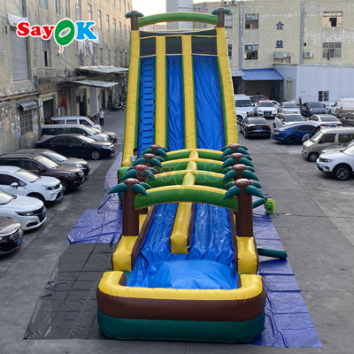 Commercial Grade gonflable à l'eau double glissière Palm Tree Water Slide gonflable pour les enfants et les adultes