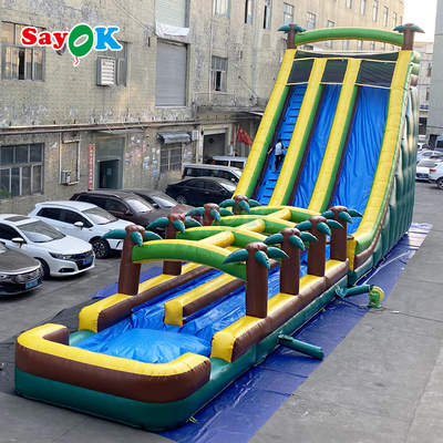 Commercial Grade gonflable à l'eau double glissière Palm Tree Water Slide gonflable pour les enfants et les adultes