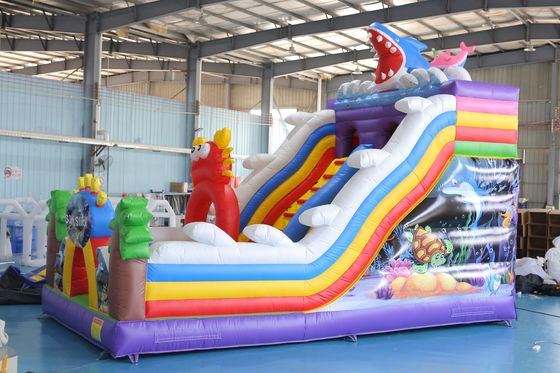 Slide sec gonflable imprimé sur mesure avec design de château gonflable pour les événements pour enfants