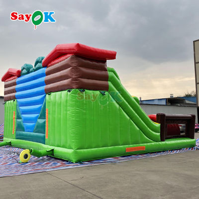 Parcours d'obstacles gonflables colorés pour les jeux sportifs gonflables d'intérieur et d'extérieur Château gonflable avec toboggan
