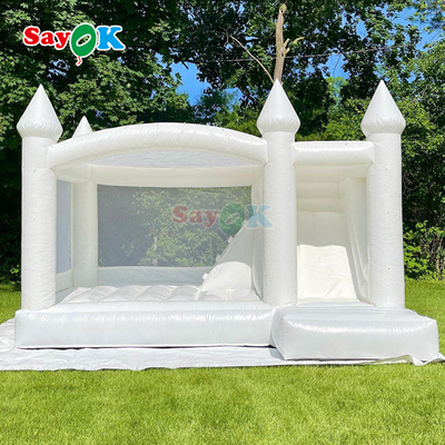 Combo toboggan gonflable en PVC commercial avec château gonflable blanc pour mariage