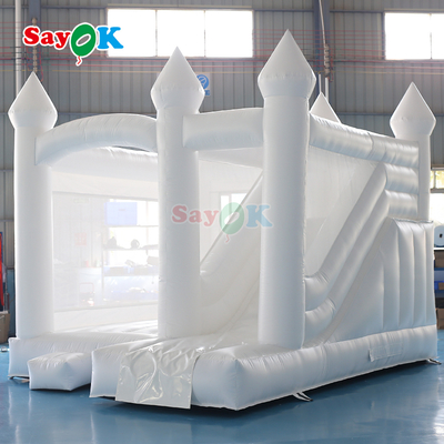 Combo toboggan gonflable en PVC commercial avec château gonflable blanc pour mariage