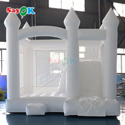 Combo toboggan gonflable en PVC commercial avec château gonflable blanc pour mariage