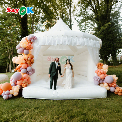 Sayok Maison gonflable blanche gonflable pour fête en plein air, mariage, château gonflable gonflable