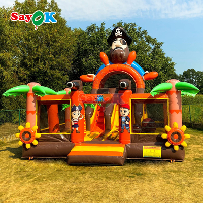 Sayok navire pirate maison de rebond commercial combo gonflable avec glissement