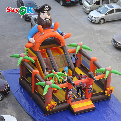 Sayok navire pirate maison de rebond commercial combo gonflable avec glissement