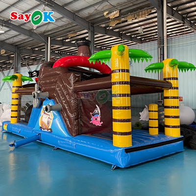 Sayok Château gonflable commercial personnalisé, château gonflable gonflable de bateau pirate avec toboggan pour enfants
