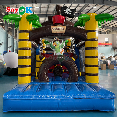 Sayok Château gonflable commercial personnalisé, château gonflable gonflable de bateau pirate avec toboggan pour enfants