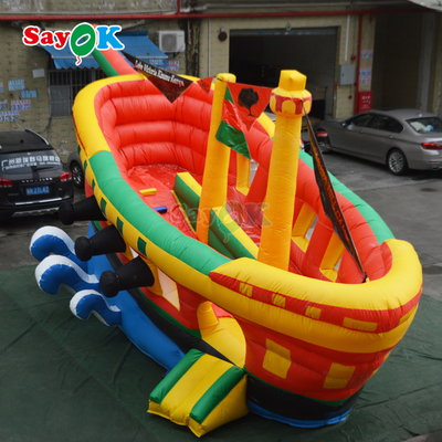 Toboggan gonflable Sayok personnalisé, toboggans gonflables commerciaux en forme de bateau pirate pour enfants