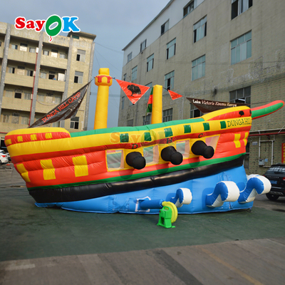 Toboggan gonflable Sayok personnalisé, toboggans gonflables commerciaux en forme de bateau pirate pour enfants