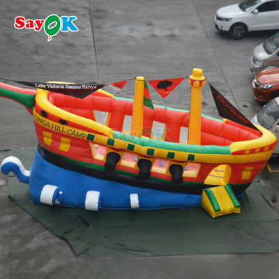 Toboggan gonflable Sayok personnalisé, toboggans gonflables commerciaux en forme de bateau pirate pour enfants