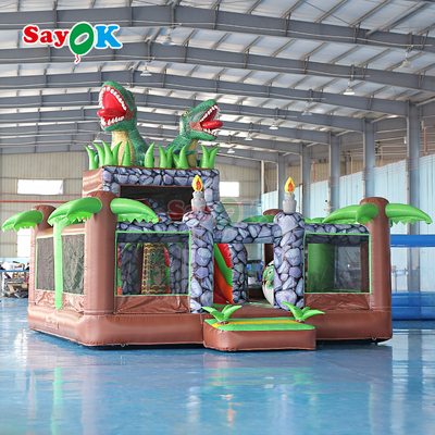 Sayok Maison gonflable dinosaure commerciale avec toboggan pour événement extérieur