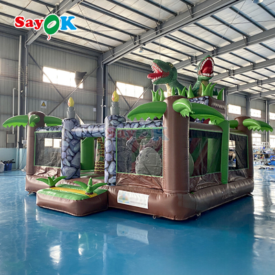 Sayok Maison gonflable dinosaure commerciale avec toboggan pour événement extérieur